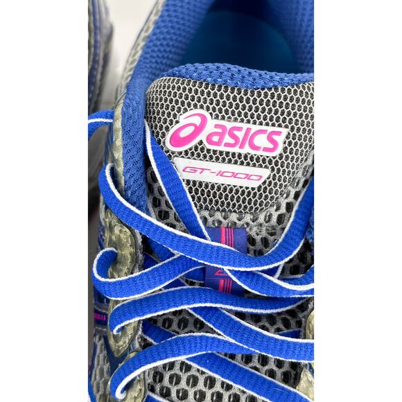 Asics Womens Gel GT 1000 T3R6N Silver Running Shoes Sneakers Size 8 Blue - Picture 6 of 12